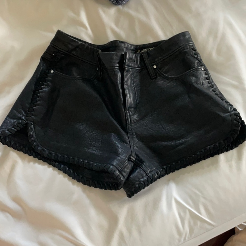 BlankNYC size 25 low rise leather shorts